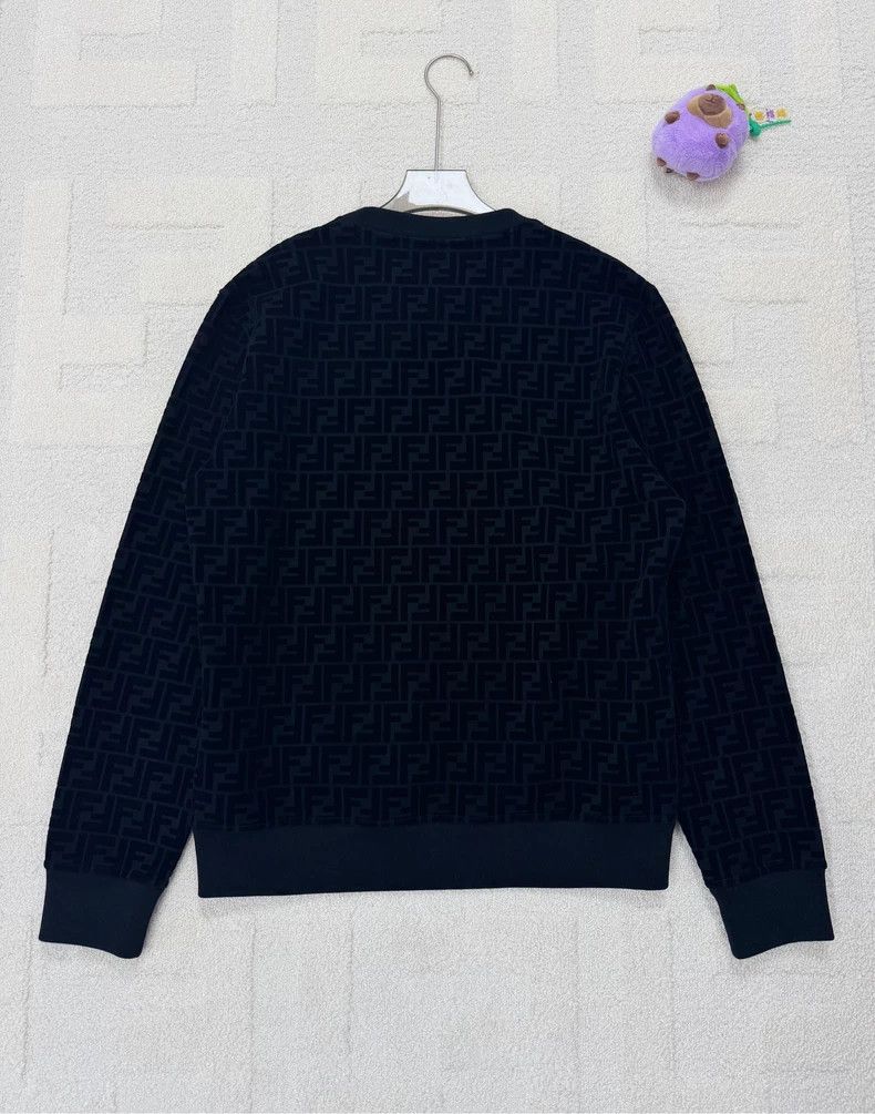 Fendi Fendi Black Flocked FF Logo Sweatshirt - dmc Size US S / EU 44-46 / 1 - 2 Thumbnail