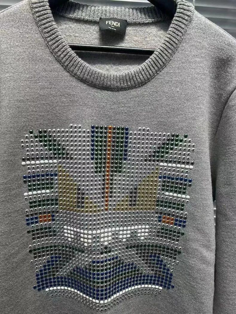 Fendi Fendi Beaded Devil Gray Knit Sweater - dmc Size US XL / EU 56 / 4 - 3 Thumbnail