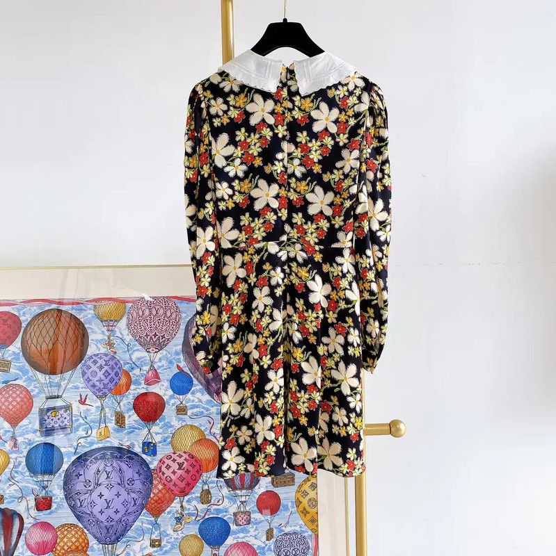 Miu Miu Miu Miu Floral Print Short-Sleeve Dress 0089 Size S / US 4 / IT 40 - 2 Thumbnail