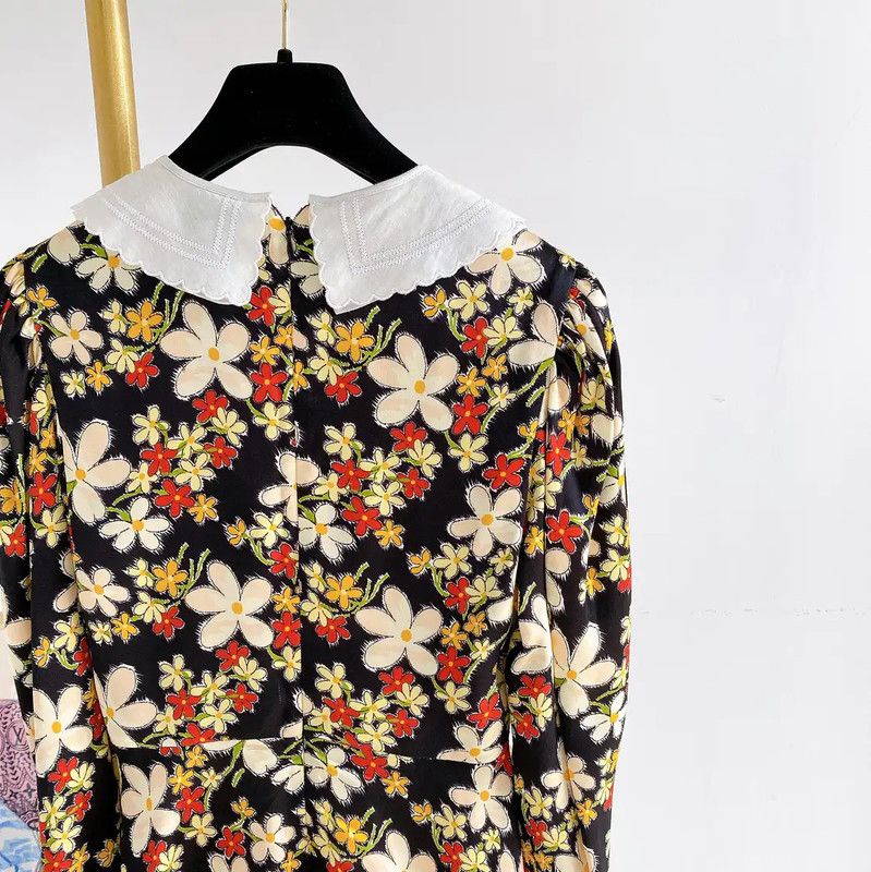 Miu Miu Miu Miu Floral Print Short-Sleeve Dress 0089 Size S / US 4 / IT 40 - 5 Thumbnail