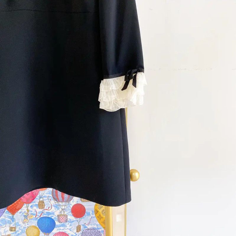Miu Miu Miu Miu Black Long Sleeve Dress for Women 0089 Size M / US 6-8 / IT 42-44 - 4 Thumbnail