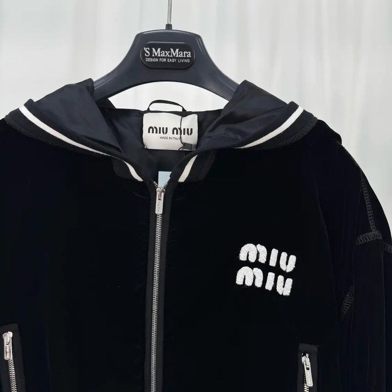 Miu Miu Miu Miu Black Cropped Jacket with Embroidery 0089 Size XL / US 12-14 / IT 48-50 - 3 Thumbnail