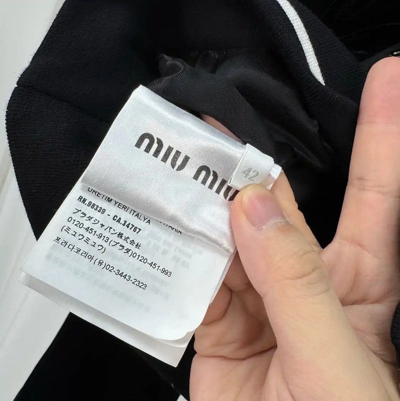 Miu Miu Miu Miu Black Cropped Jacket with Embroidery 0089 Size XL / US 12-14 / IT 48-50 - 6 Thumbnail