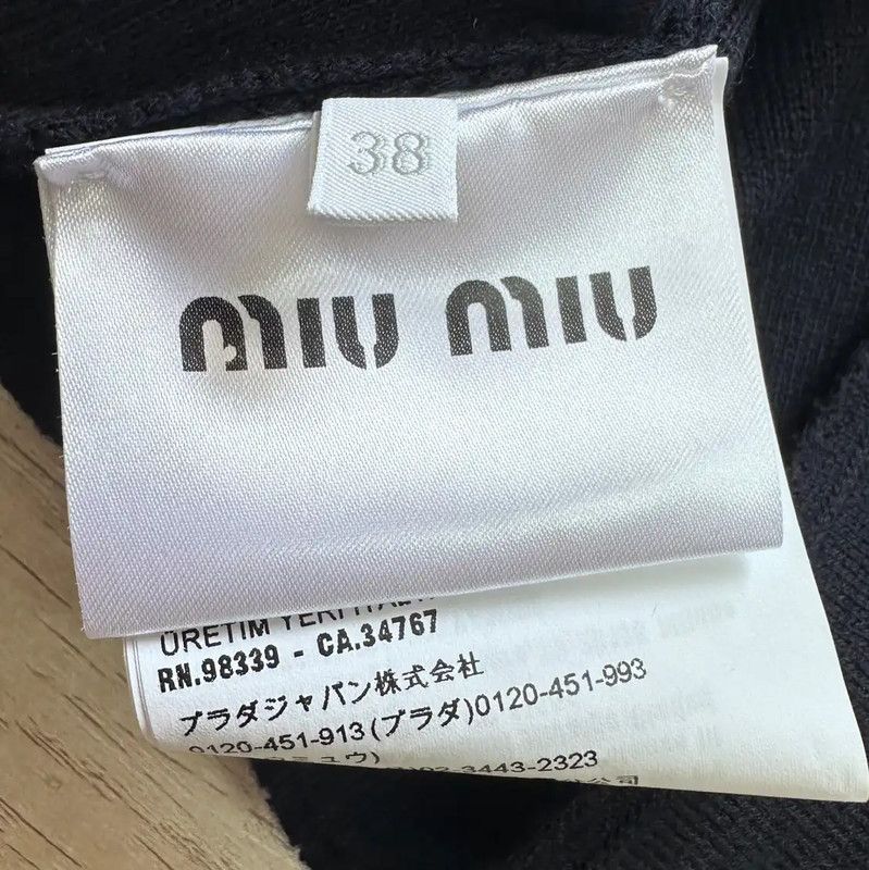 Miu Miu Miu Miu Navy Cotton Pullover Sweater 0089 Size XS / US 0-2 / IT 36-38 - 5 Thumbnail