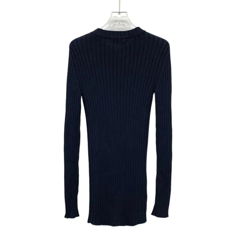 Miu Miu Miu Miu Women's Deep Blue Cotton Sweater 0089 Size XS / US 0-2 / IT 36-38 - 2 Thumbnail