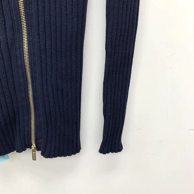 Miu Miu Miu Miu Women's Deep Blue Cotton Sweater 0089 Size XS / US 0-2 / IT 36-38 - 4 Thumbnail
