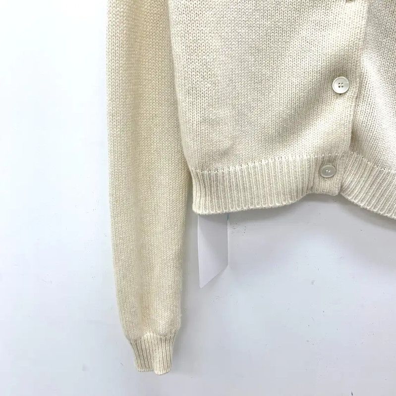 Miu Miu Miu Miu Women's Beige Cashmere Cardigan with Bows 0089 Size XS / US 0-2 / IT 36-38 - 4 Thumbnail