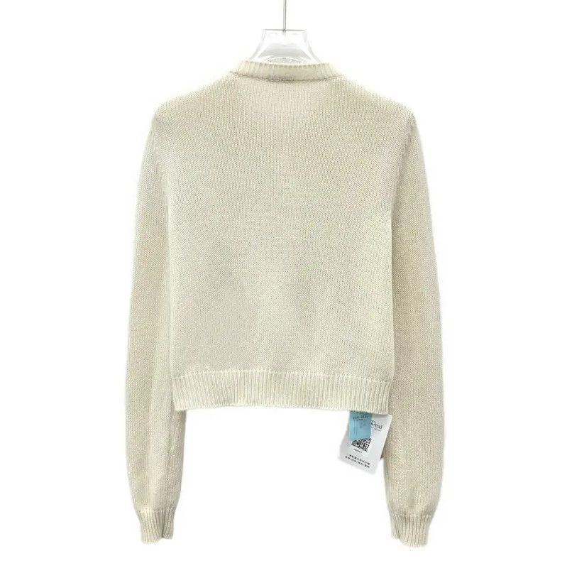 Miu Miu Miu Miu Women's Beige Cashmere Cardigan with Bows 0089 Size XS / US 0-2 / IT 36-38 - 2 Thumbnail