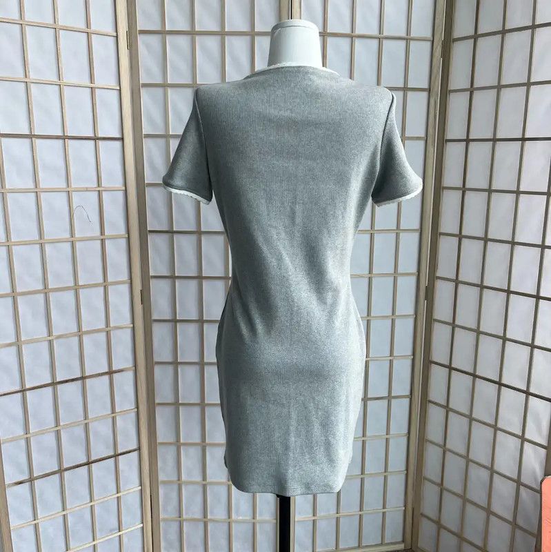 Miu Miu Miu Miu Gray Cotton Dress for Women 0089 Size L / US 10 / IT 46 - 2 Thumbnail