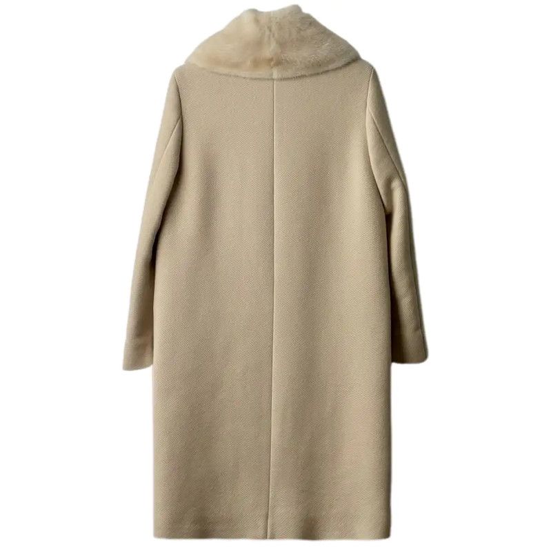 Miu Miu Miu Miu Women's Ivory Cotton Blend Coat 0089 Size L / US 10 / IT 46 - 2 Thumbnail