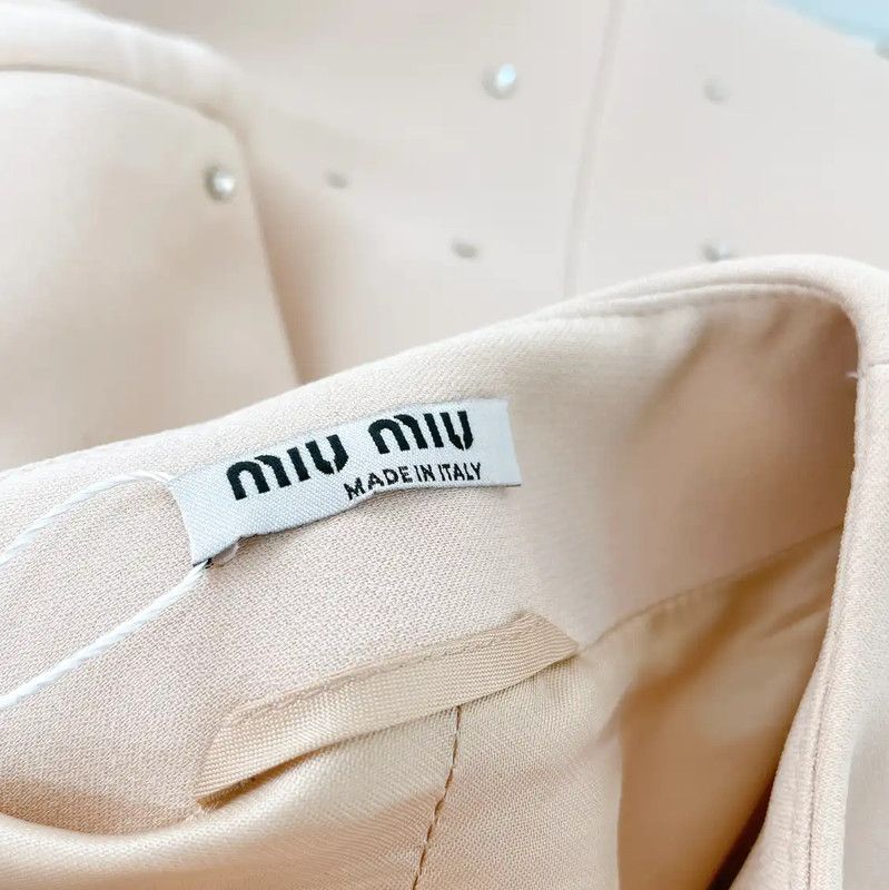 Miu Miu Miu Miu Beige Button-Up Jacket for Women 0089 Size XL / US 12-14 / IT 48-50 - 6 Thumbnail