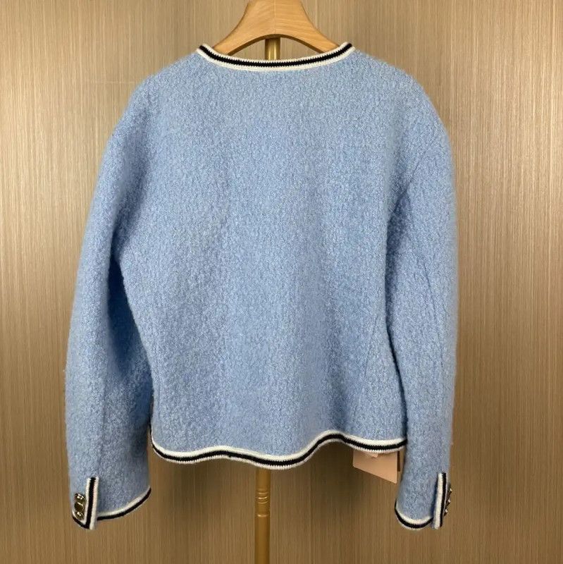 Miu Miu Miu Miu Blue Wool Women's Jacket 0089 Size L / US 10 / IT 46 - 2 Thumbnail