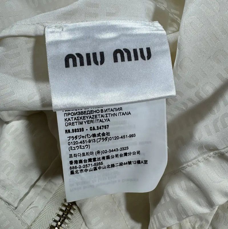 Miu Miu Miu Miu White Women's Cropped Windbreaker Jacket 0089 Size M / US 6-8 / IT 42-44 - 4 Thumbnail