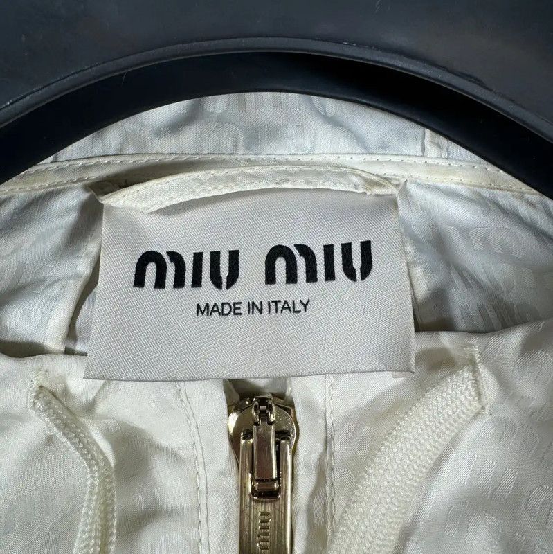 Miu Miu Miu Miu White Women's Cropped Windbreaker Jacket 0089 Size M / US 6-8 / IT 42-44 - 3 Thumbnail