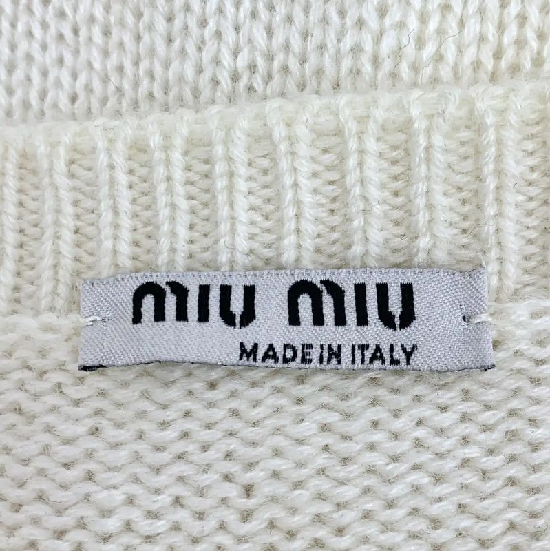 Miu Miu Miu Miu Beige Cashmere Cardigan for Women 0089 Size XS / US 0-2 / IT 36-38 - 5 Thumbnail