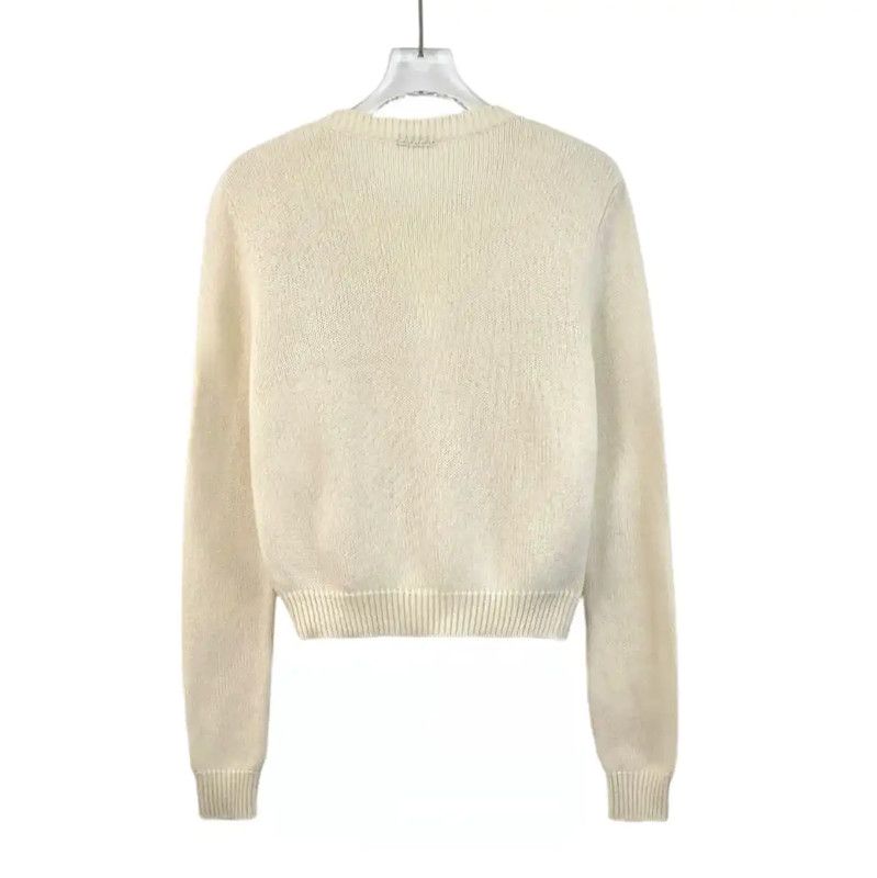 Miu Miu Miu Miu Beige Cashmere Cardigan for Women 0089 Size XS / US 0-2 / IT 36-38 - 2 Thumbnail