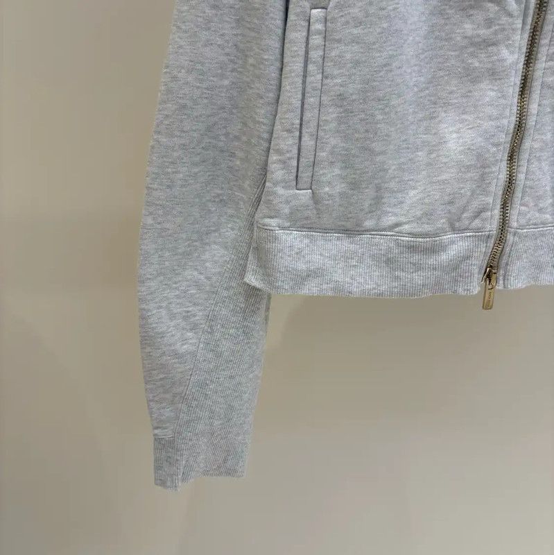 Miu Miu Miu Miu Gray Cropped Long Sleeve Hoodie 0089 Size XS / US 0-2 / IT 36-38 - 5 Thumbnail