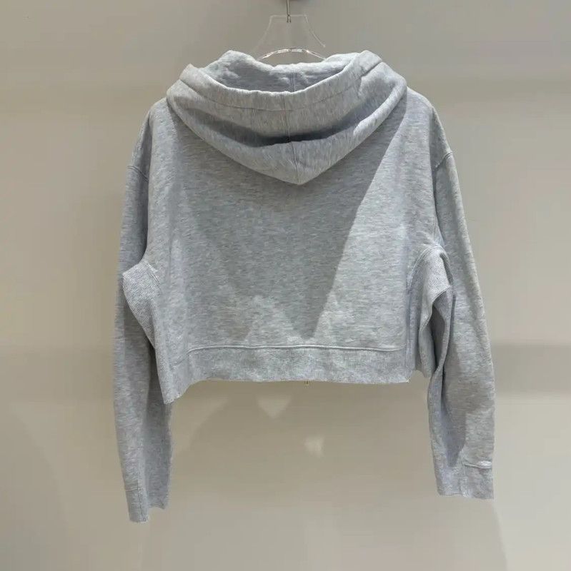 Miu Miu Miu Miu Gray Cropped Long Sleeve Hoodie 0089 Size XS / US 0-2 / IT 36-38 - 2 Thumbnail