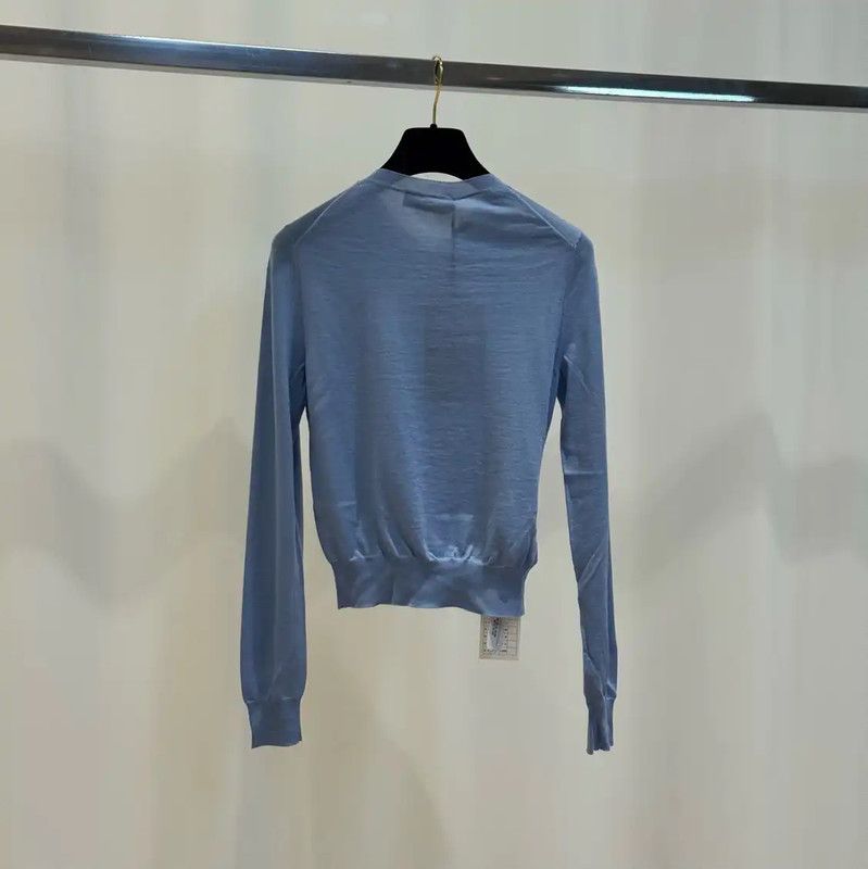 Miu Miu Miu Miu Light Blue Cashmere Pullover Sweater 0089 Size M / US 6-8 / IT 42-44 - 2 Thumbnail