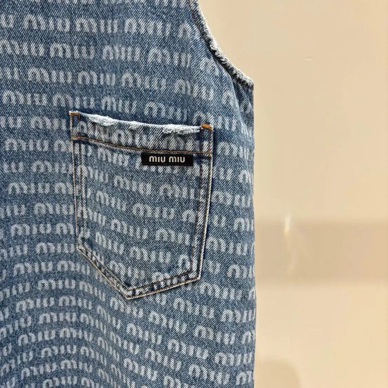 Miu Miu Miu Miu Blue Denim Sleeveless Dress 0089 Size M / US 6-8 / IT 42-44 - 4 Thumbnail