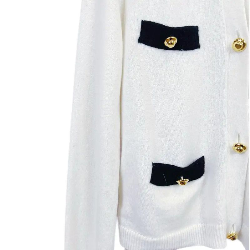 Miu Miu Miu Miu White Cotton Long Sleeve Pullover Sweater 0089 Size S / US 4 / IT 40 - 4 Thumbnail
