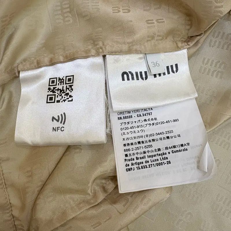 Miu Miu Miu Miu Women's Spring Fall Gold Nylon Jacket 0089 Size S / US 4 / IT 40 - 8 Thumbnail