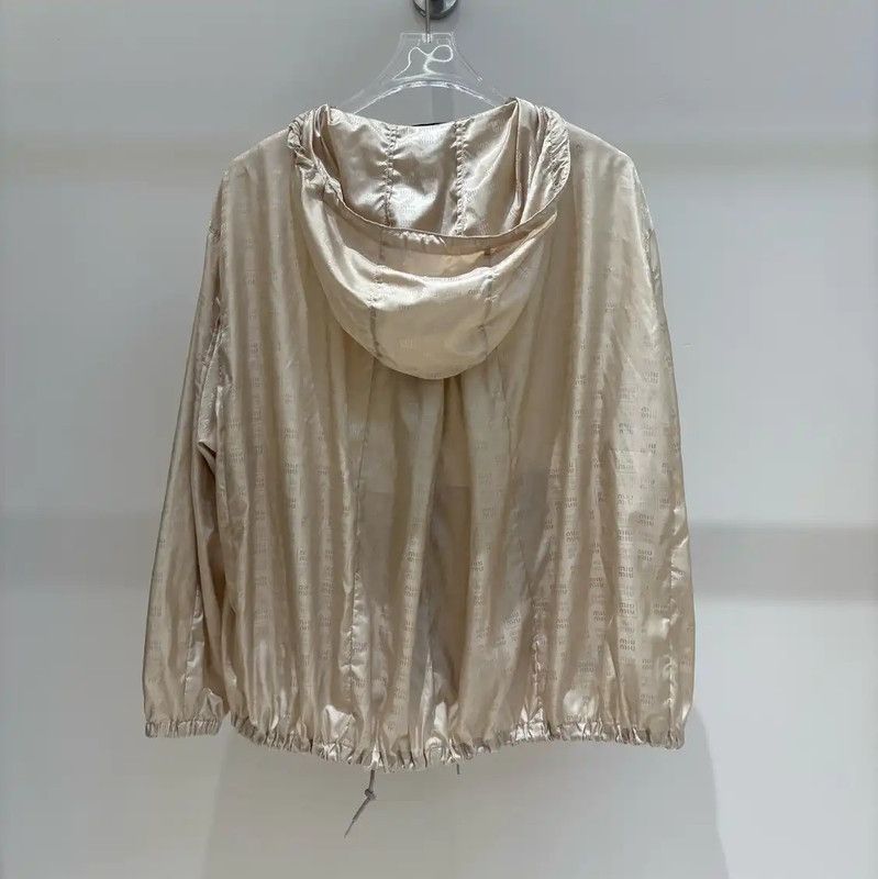Miu Miu Miu Miu Women's Spring Fall Gold Nylon Jacket 0089 Size S / US 4 / IT 40 - 2 Thumbnail