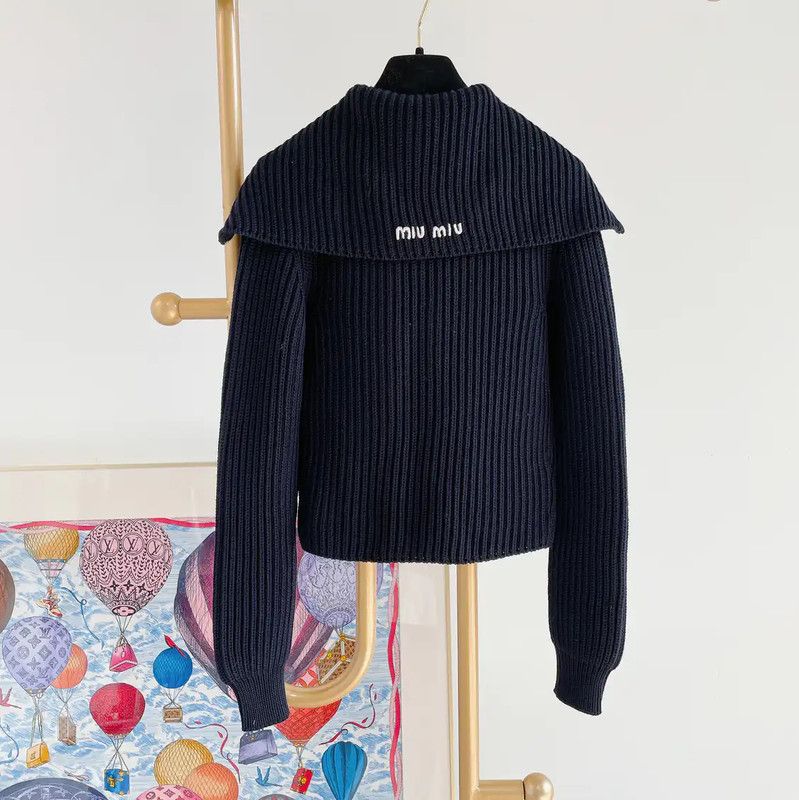 Miu Miu Miu Miu Black Wool Zip Jacket for Women 0089 Size M / US 6-8 / IT 42-44 - 2 Thumbnail