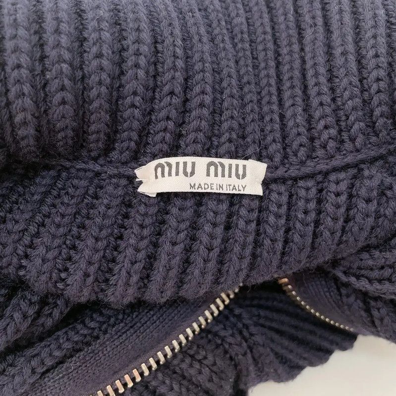 Miu Miu Miu Miu Black Wool Zip Jacket for Women 0089 Size M / US 6-8 / IT 42-44 - 6 Thumbnail