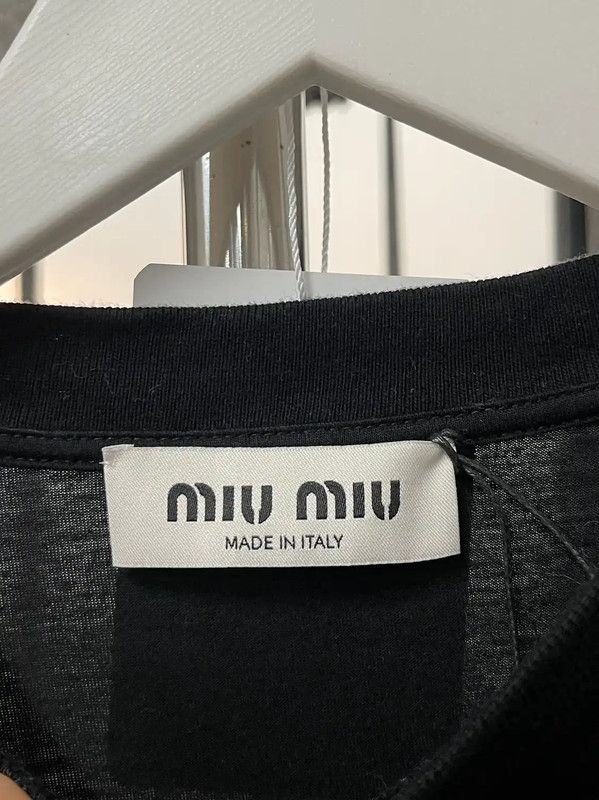 Miu Miu Miu Miu Black Cotton Women's T-Shirt 0089 Size XS / US 0-2 / IT 36-38 - 6 Thumbnail