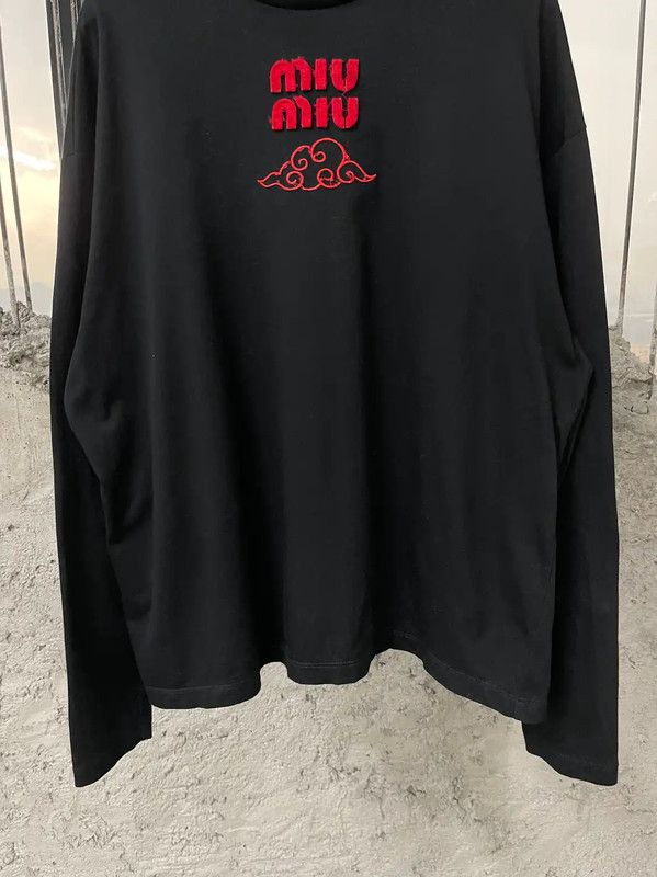 Miu Miu Miu Miu Black Cotton Women's T-Shirt 0089 Size XS / US 0-2 / IT 36-38 - 4 Thumbnail