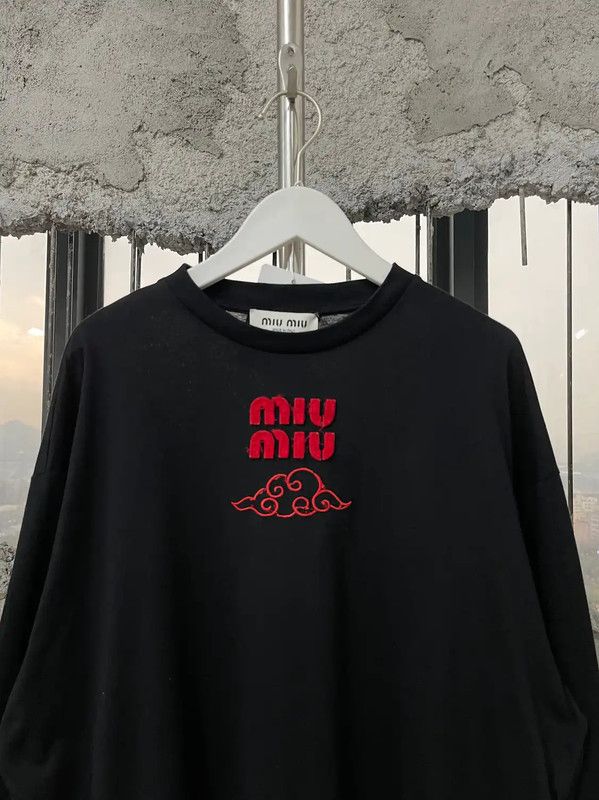 Miu Miu Miu Miu Black Cotton Women's T-Shirt 0089 Size XS / US 0-2 / IT 36-38 - 3 Thumbnail