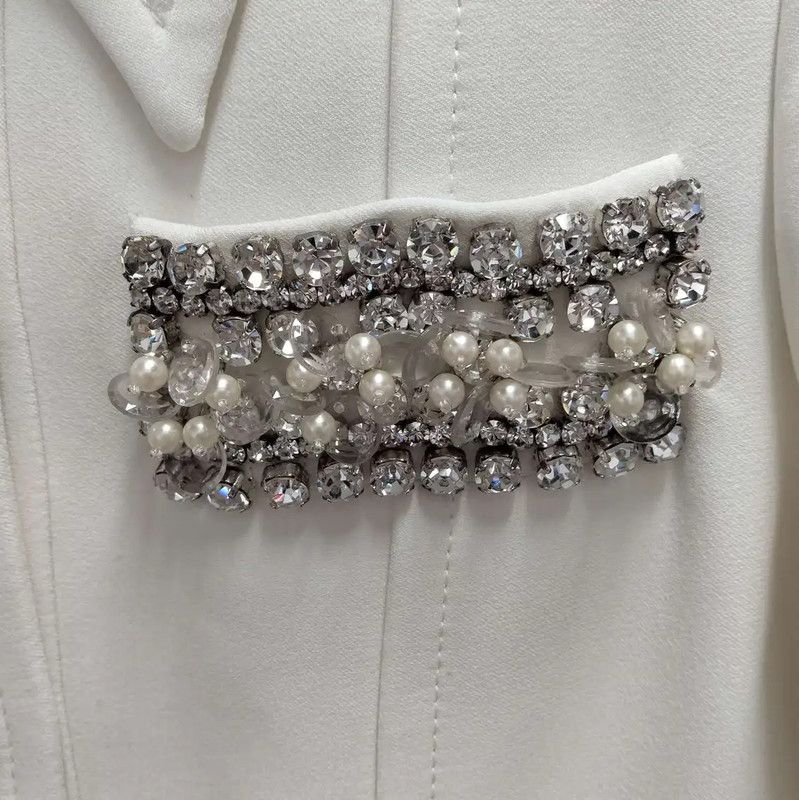 Miu Miu Miu Miu Women's White Spring Jacket with Detail 0089 Size L / US 10 / IT 46 - 7 Thumbnail