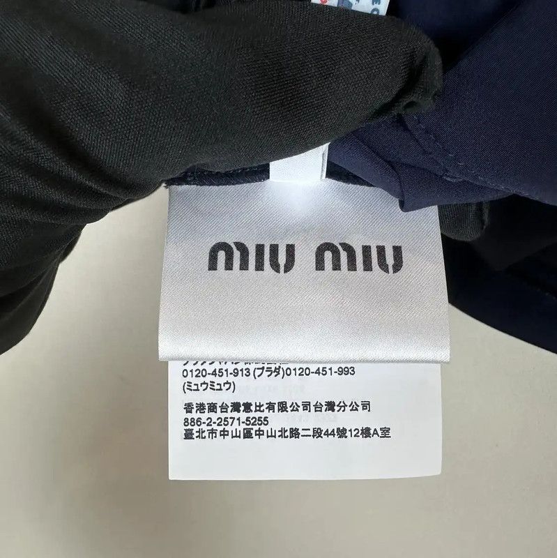 Miu Miu Miu Miu Navy Silk Women's T-Shirt Size S 0089 Size XS / US 0-2 / IT 36-38 - 6 Thumbnail