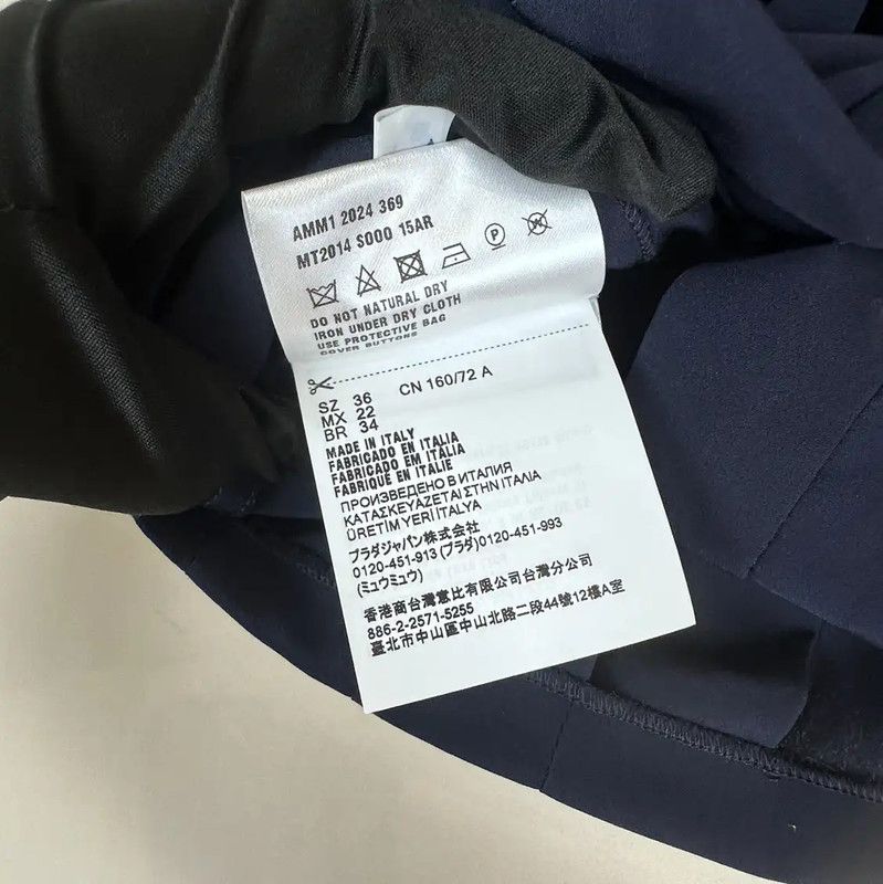 Miu Miu Miu Miu Navy Silk Women's T-Shirt Size S 0089 Size XS / US 0-2 / IT 36-38 - 7 Thumbnail