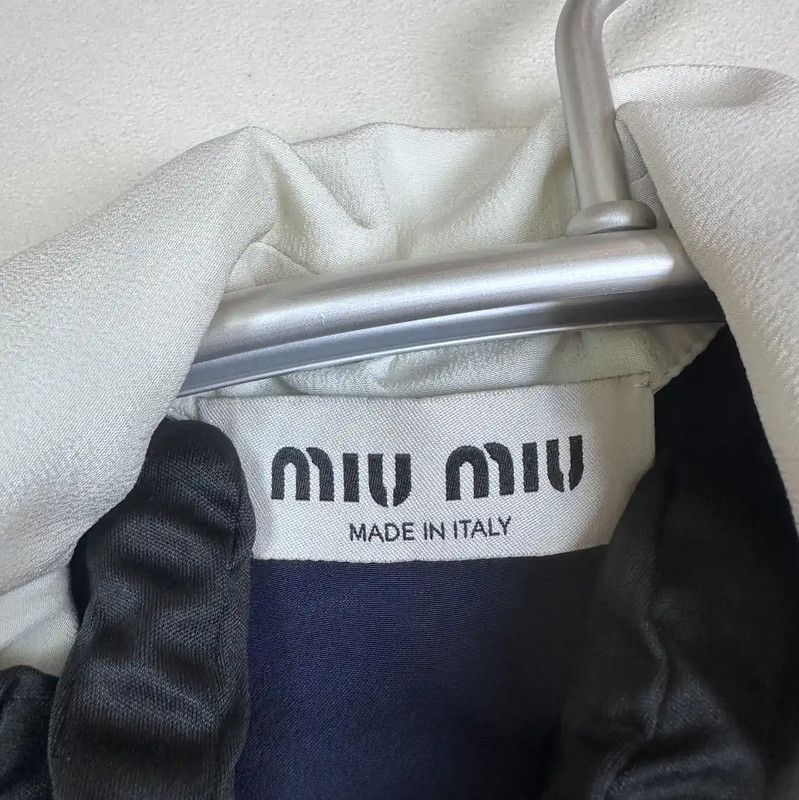 Miu Miu Miu Miu Navy Silk Women's T-Shirt Size S 0089 Size XS / US 0-2 / IT 36-38 - 3 Thumbnail