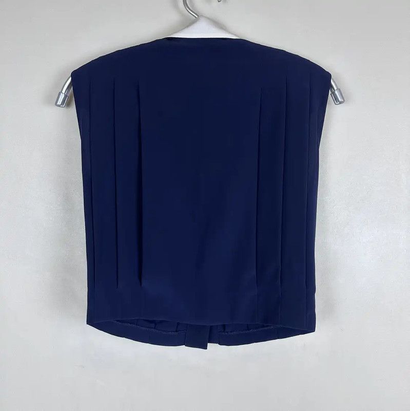 Miu Miu Miu Miu Navy Silk Women's T-Shirt Size S 0089 Size XS / US 0-2 / IT 36-38 - 2 Thumbnail