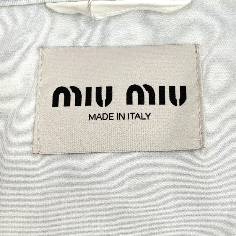 Miu Miu Miu Miu Light Blue Cotton Women's Jacket 0089 Size XS / US 0-2 / IT 36-38 - 5 Thumbnail