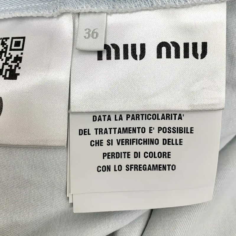 Miu Miu Miu Miu Light Blue Cotton Women's Jacket 0089 Size XS / US 0-2 / IT 36-38 - 6 Thumbnail