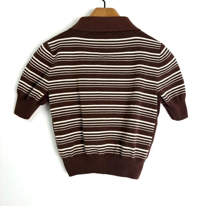 Miu Miu Miu Miu Brown Striped Women's Shirt 0089 Size ONE SIZE - 2 Thumbnail