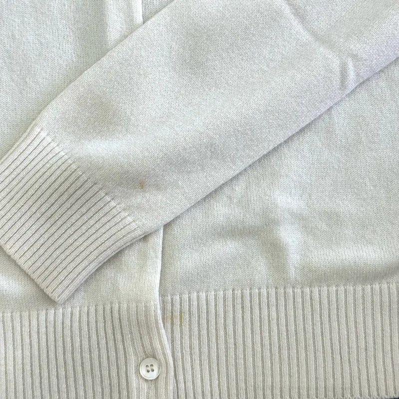 Miu Miu Miu Miu White Women's Cardigan Sweater 0089 Size ONE SIZE - 6 Thumbnail