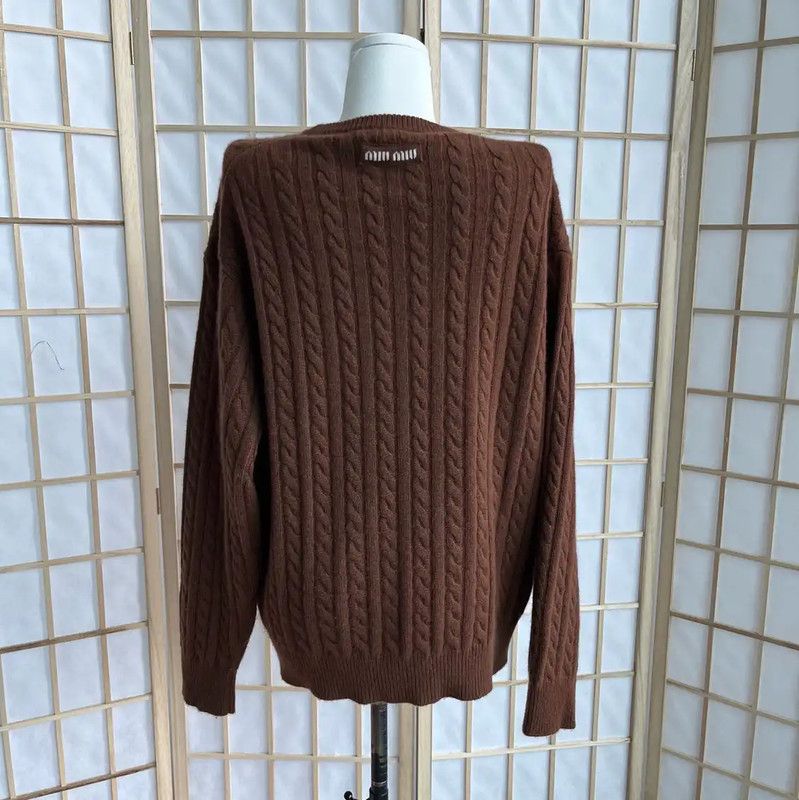 Miu Miu Miu Miu Brown Wool Pullover Sweater 0089 Size M / US 6-8 / IT 42-44 - 2 Thumbnail