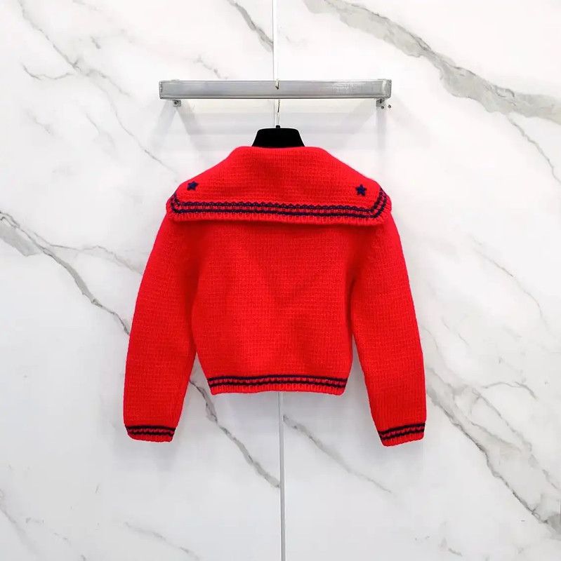 Miu Miu Miu Miu Red Wool Long Sleeve Top 0089 Size XS / US 0-2 / IT 36-38 - 2 Thumbnail