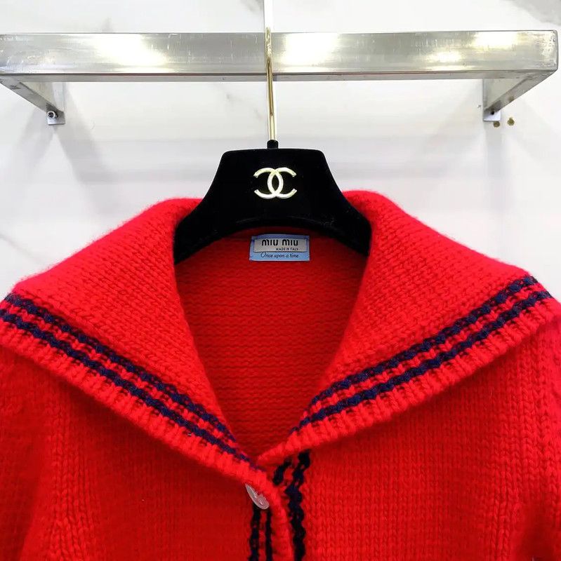 Miu Miu Miu Miu Red Wool Long Sleeve Top 0089 Size XS / US 0-2 / IT 36-38 - 3 Thumbnail