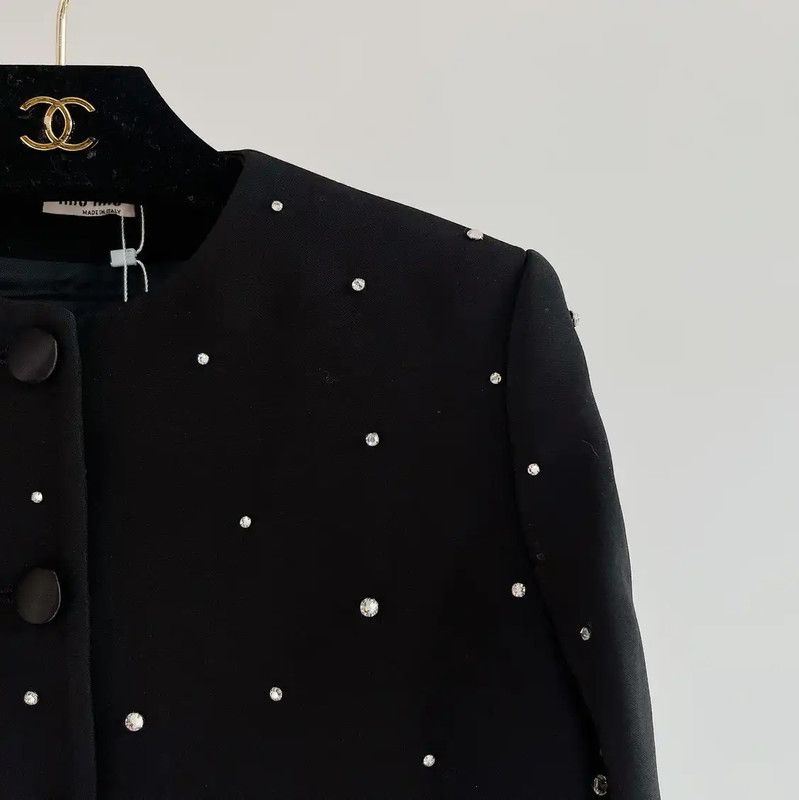 Miu Miu Miu Miu Black Spring Autumn Jacket for Women 0089 Size L / US 10 / IT 46 - 3 Thumbnail