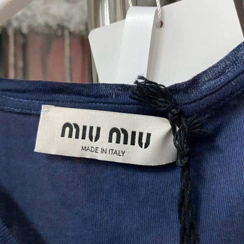 Miu Miu Miu Miu Long Sleeve Navy Blue T-Shirt 0089 Size M / US 6-8 / IT 42-44 - 6 Thumbnail