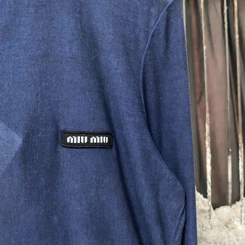 Miu Miu Miu Miu Long Sleeve Navy Blue T-Shirt 0089 Size M / US 6-8 / IT 42-44 - 5 Thumbnail