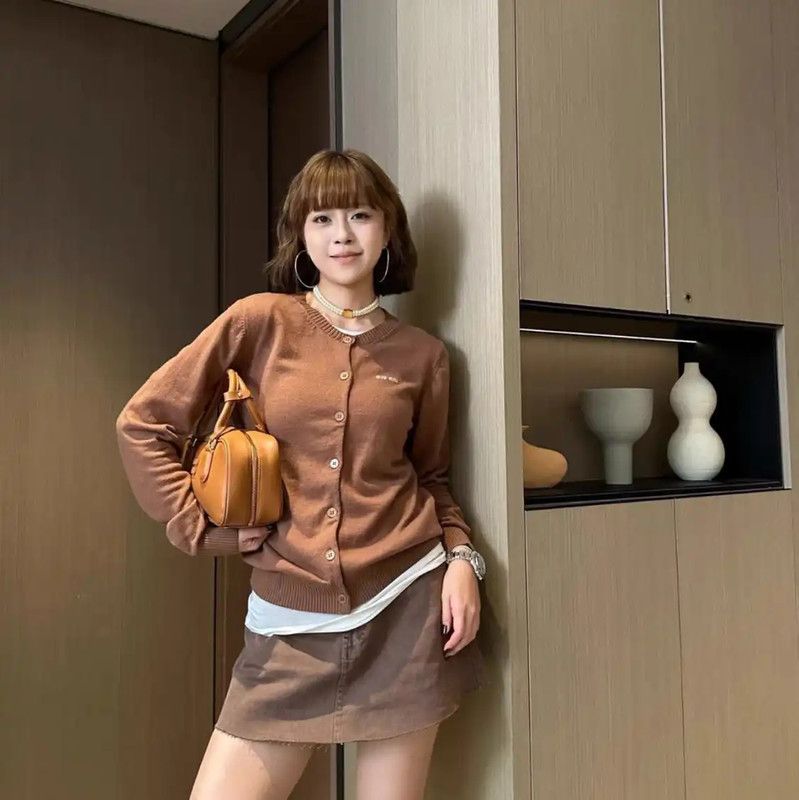 Miu Miu Miu Miu Brown Cotton Women's Skirt 0089 Size 23" - 6 Thumbnail