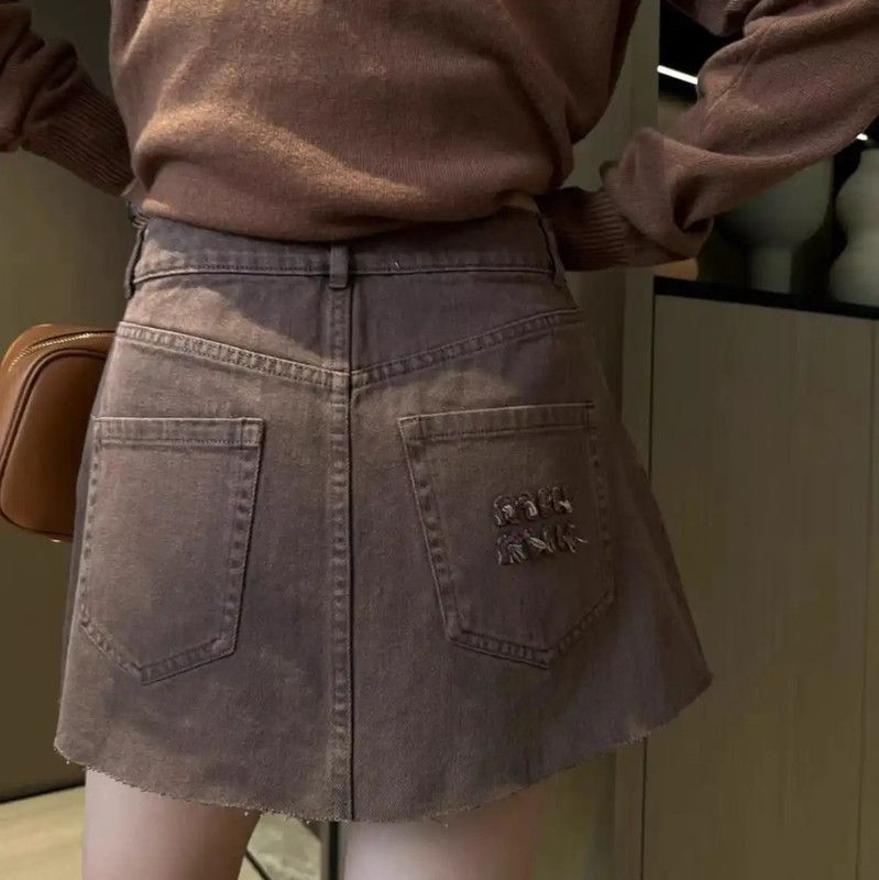 Miu Miu Miu Miu Brown Cotton Women's Skirt 0089 Size 23" - 5 Thumbnail
