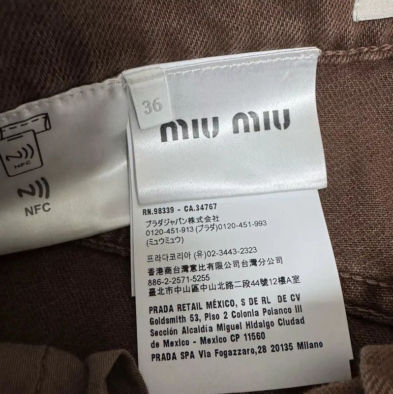 Miu Miu Miu Miu Brown Cotton Women's Skirt 0089 Size 23" - 4 Thumbnail
